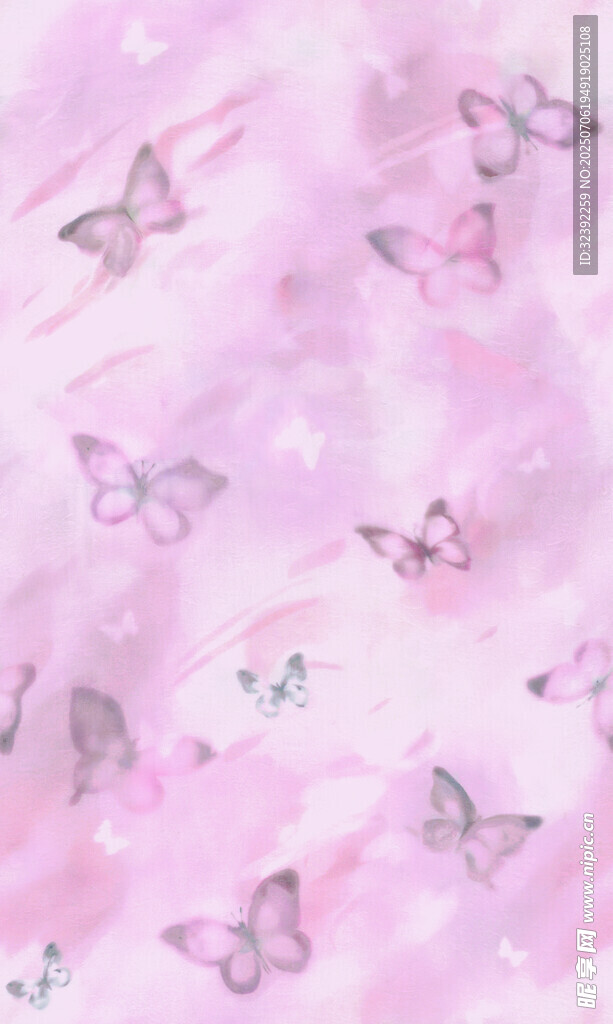 梦幻粉色蝴蝶背景图