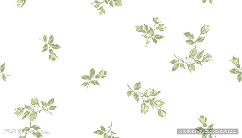 清新绿叶植物图案背景