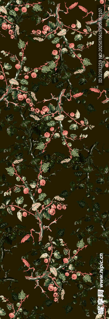 复古碎花图案布料纹理