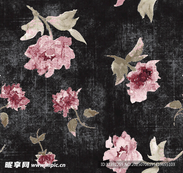 复古风粉色花卉图案背景