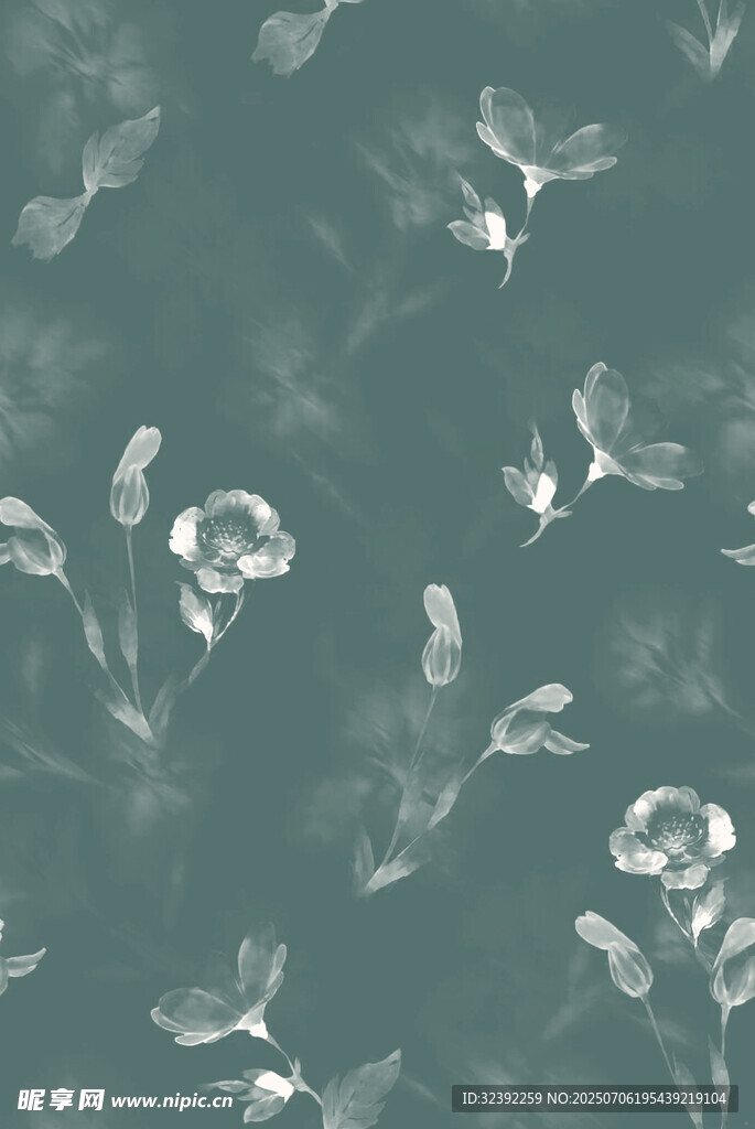 浅灰花卉图案背景纹理
