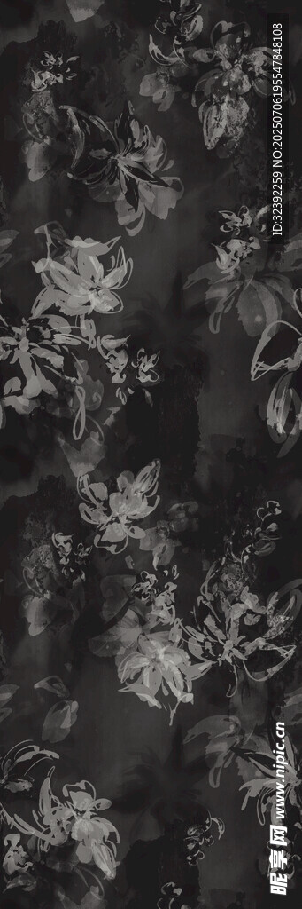 黑色底纹花卉图案纹理