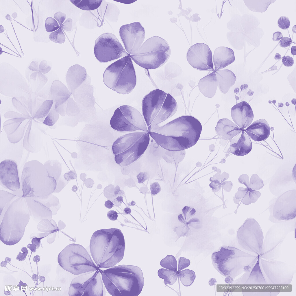 淡紫色花卉图案背景
