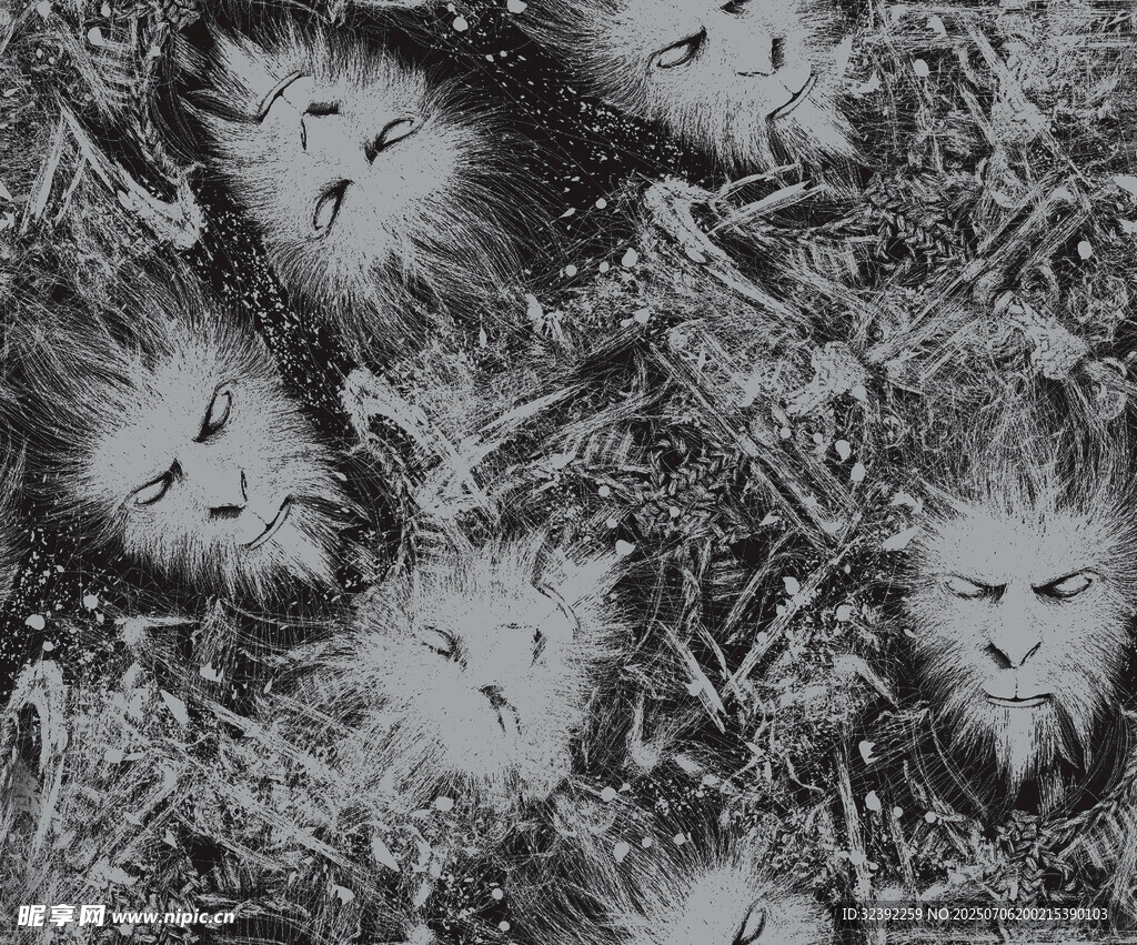 黑白蒲公英特写 悟空 黑白