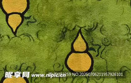 绿色背景上的葫芦图案