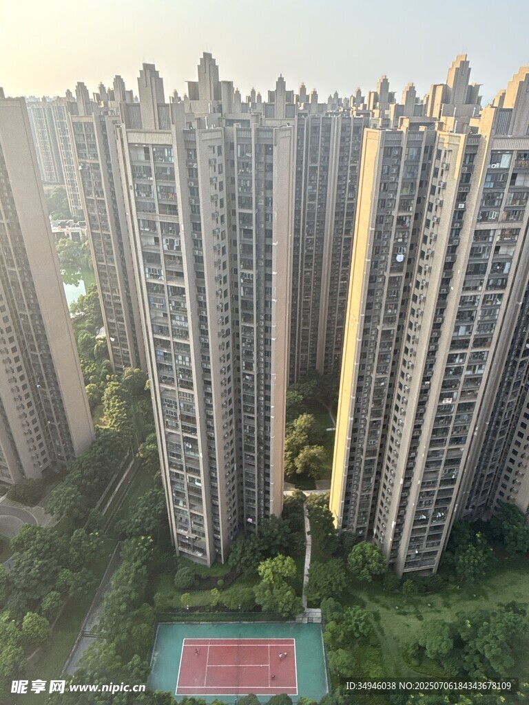 俯瞰林立高层住宅小区