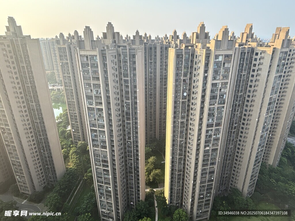高楼林立的城市住宅区