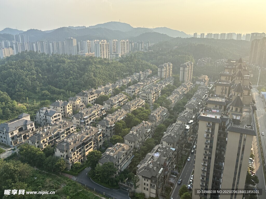 城市住宅区鸟瞰景观