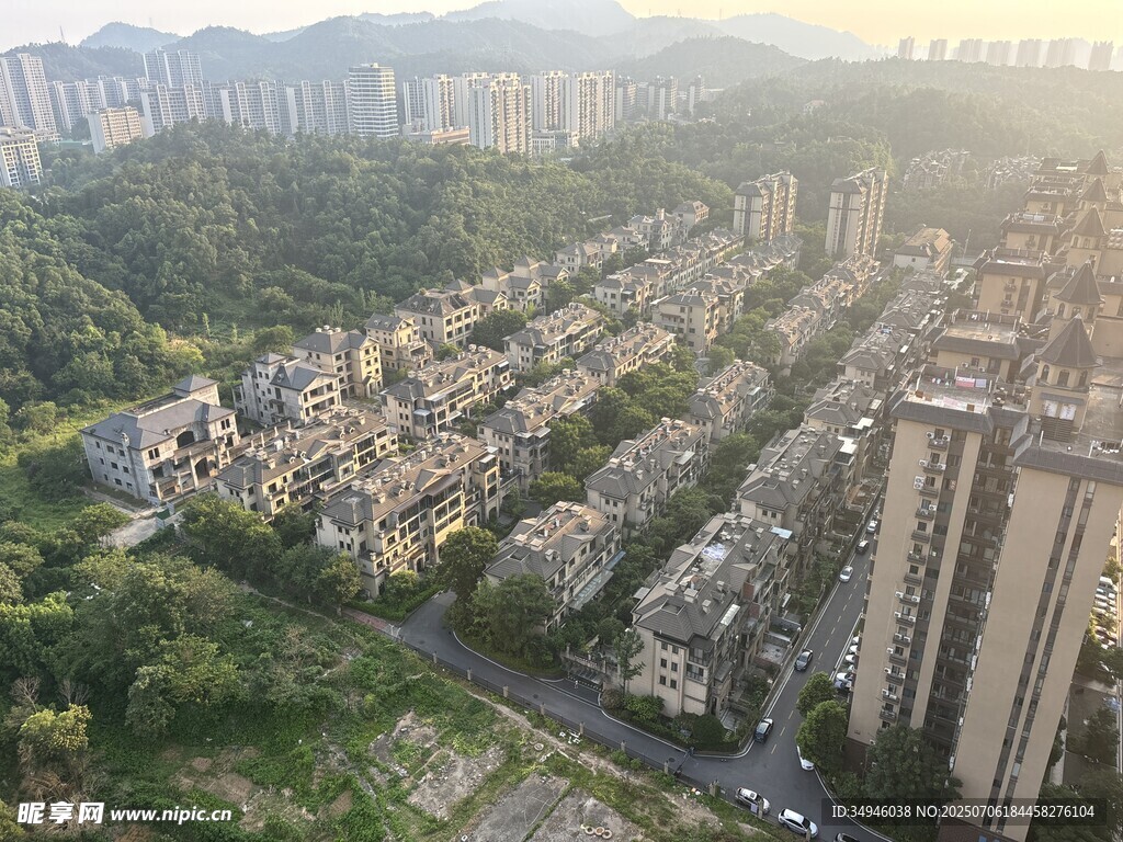 城市住宅区鸟瞰景观