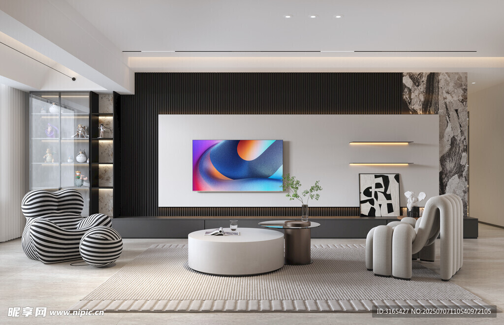 现代简约风客厅电视墙