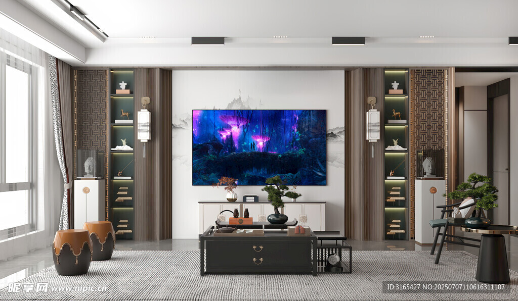 现代简约风客厅电视墙设计