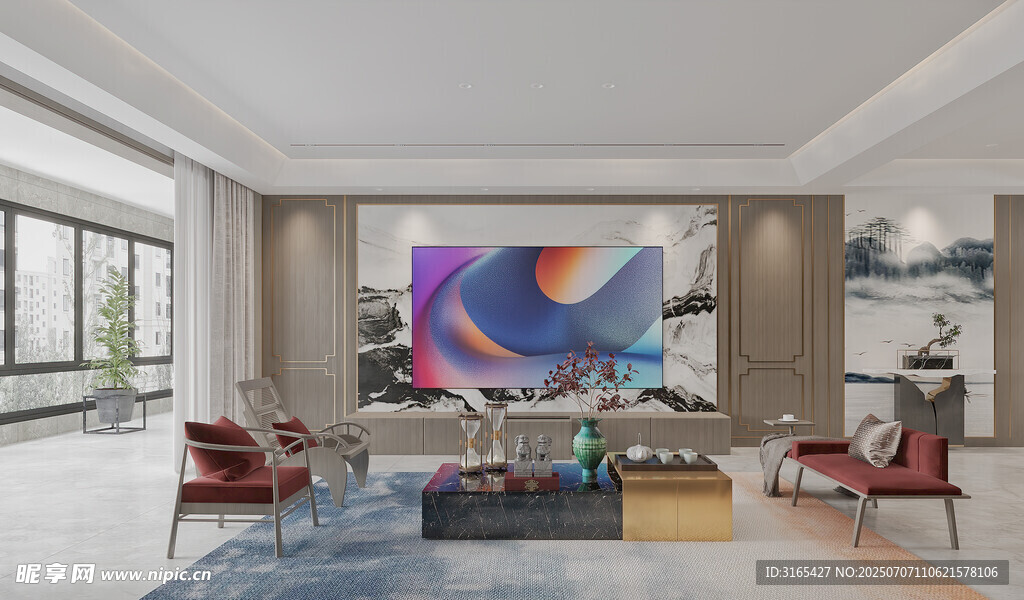 现代简约风客厅室内设计