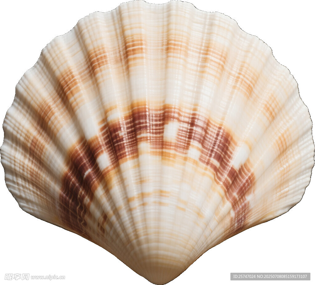 美丽扇贝贝壳特写