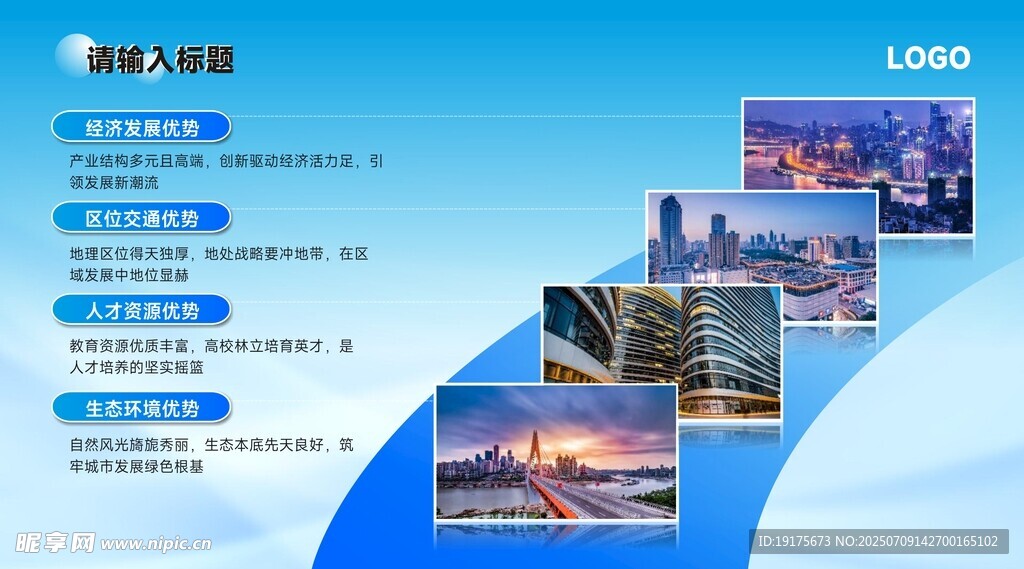 城市风景展示宣传页展板