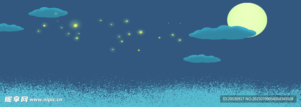 月夜星空下的梦幻景象