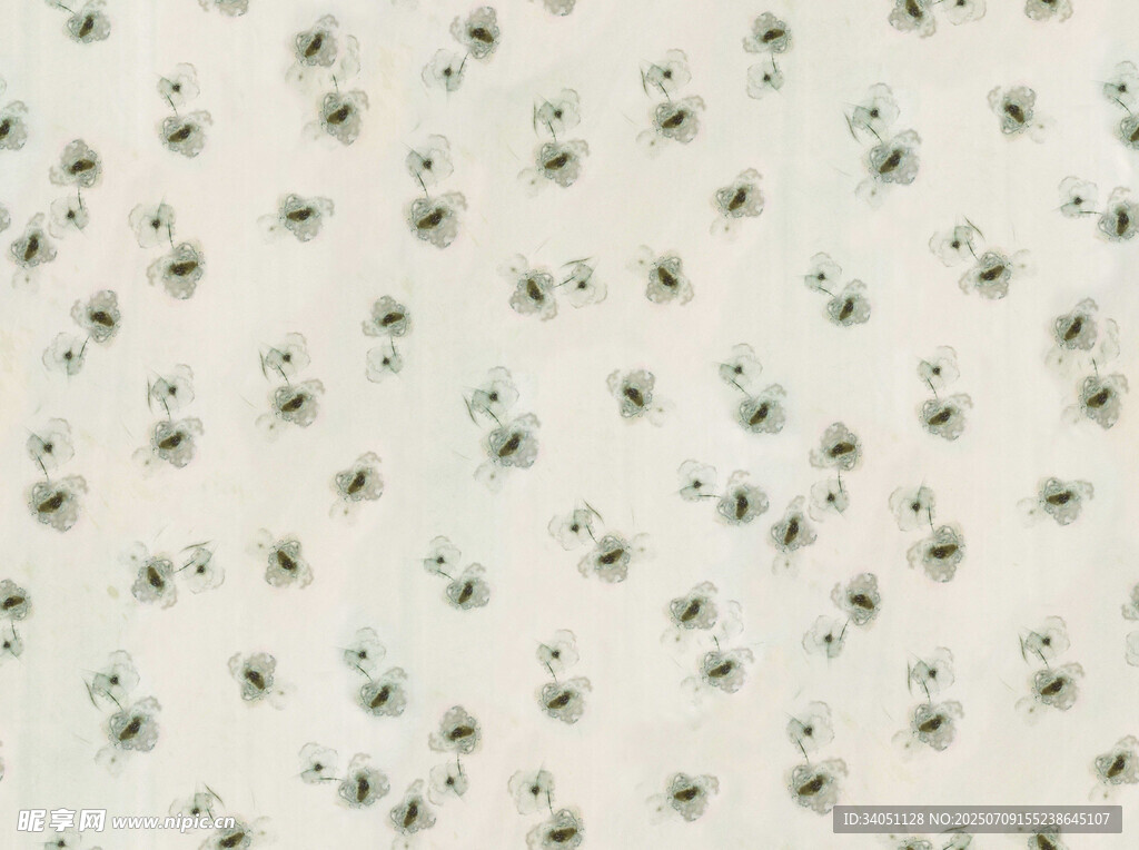 白色底散布绿色小图案