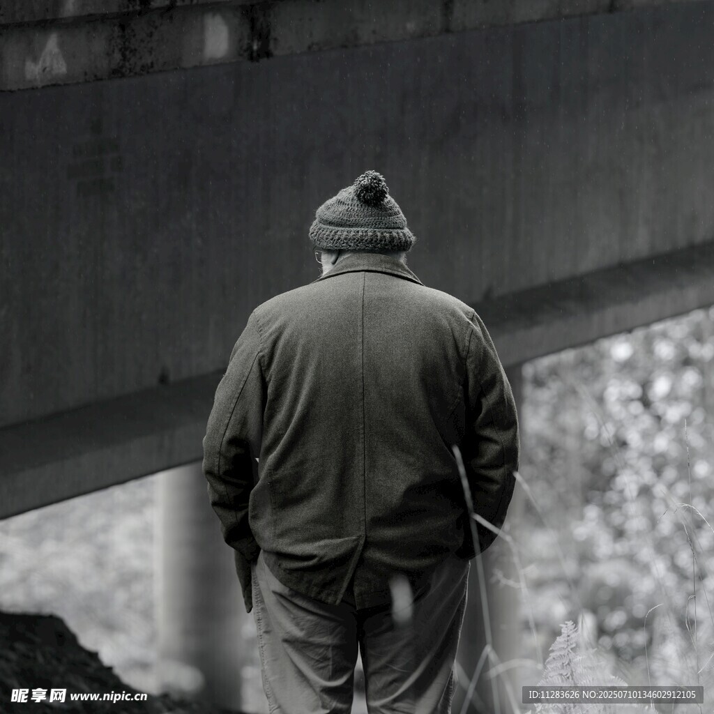 孤独背影下的沉思者