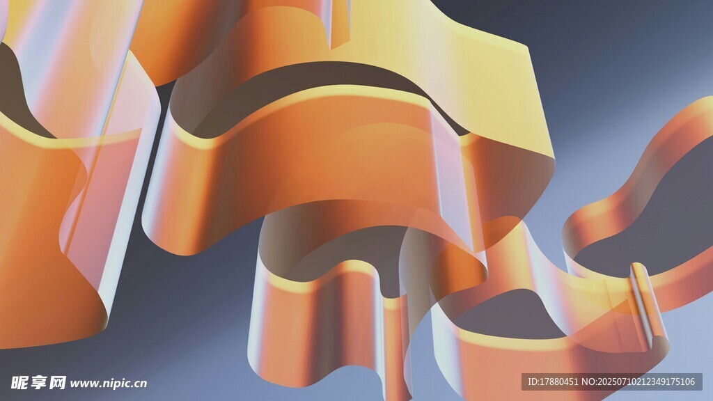 橙色立体几何抽象图形