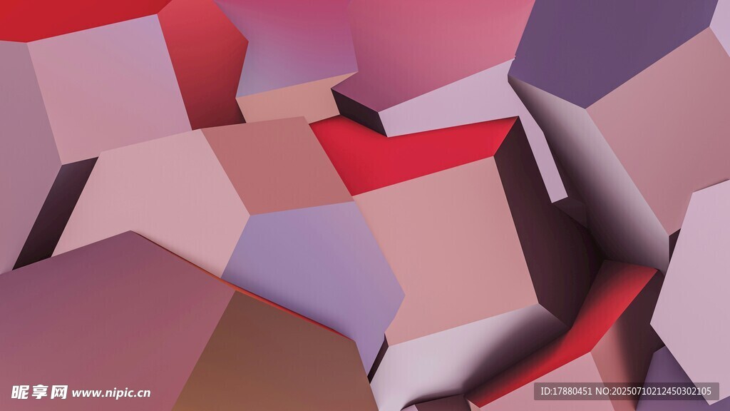 多彩几何立体抽象图案