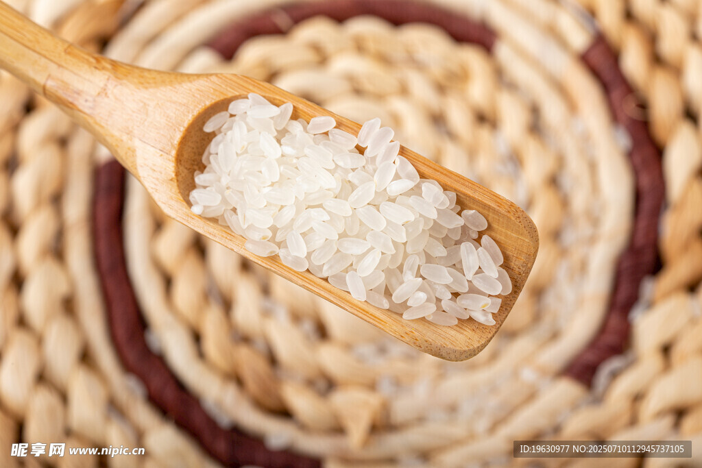 木勺中的优质白米