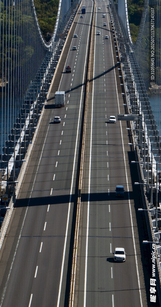 俯瞰城市高架桥与车辆