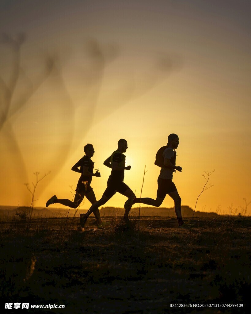夕阳下的奔跑者