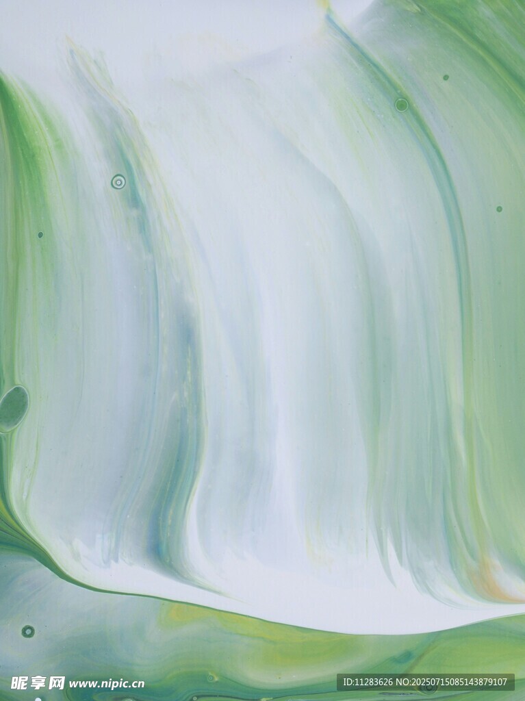 清新绿调抽象水彩画