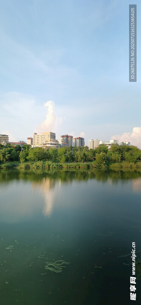 湖畔城市风光