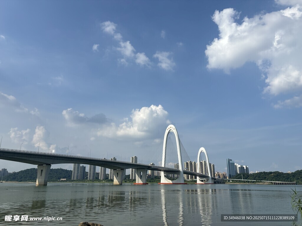 城市跨江大桥风景
