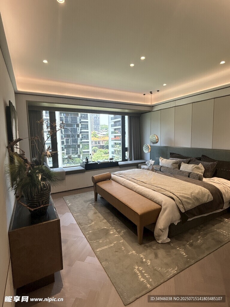 豪华现代风格卧室室内景