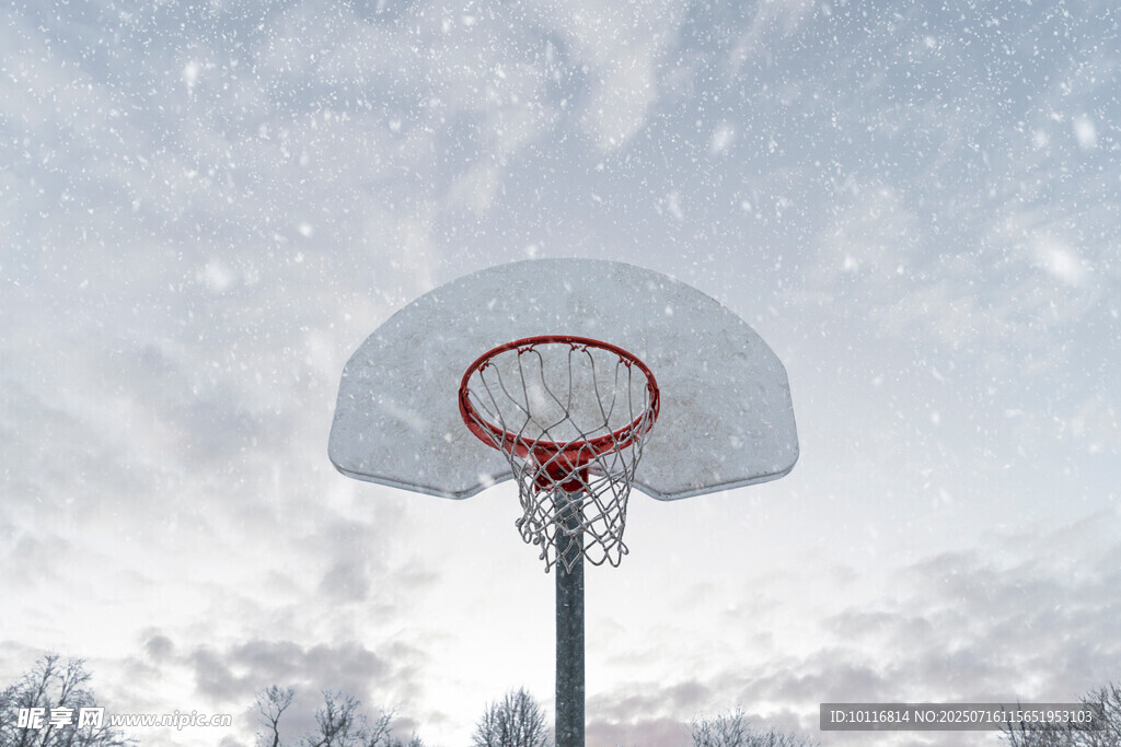 雪中篮球框