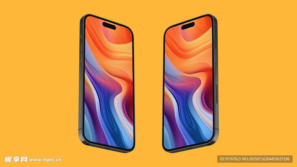 两部多彩智能手机展示样机