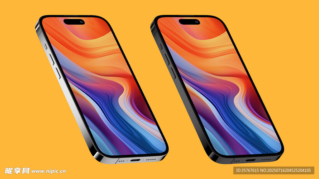 两部多彩智能手机展示样机