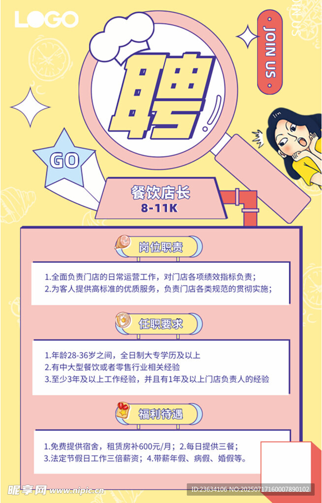 卡通风格招聘海报