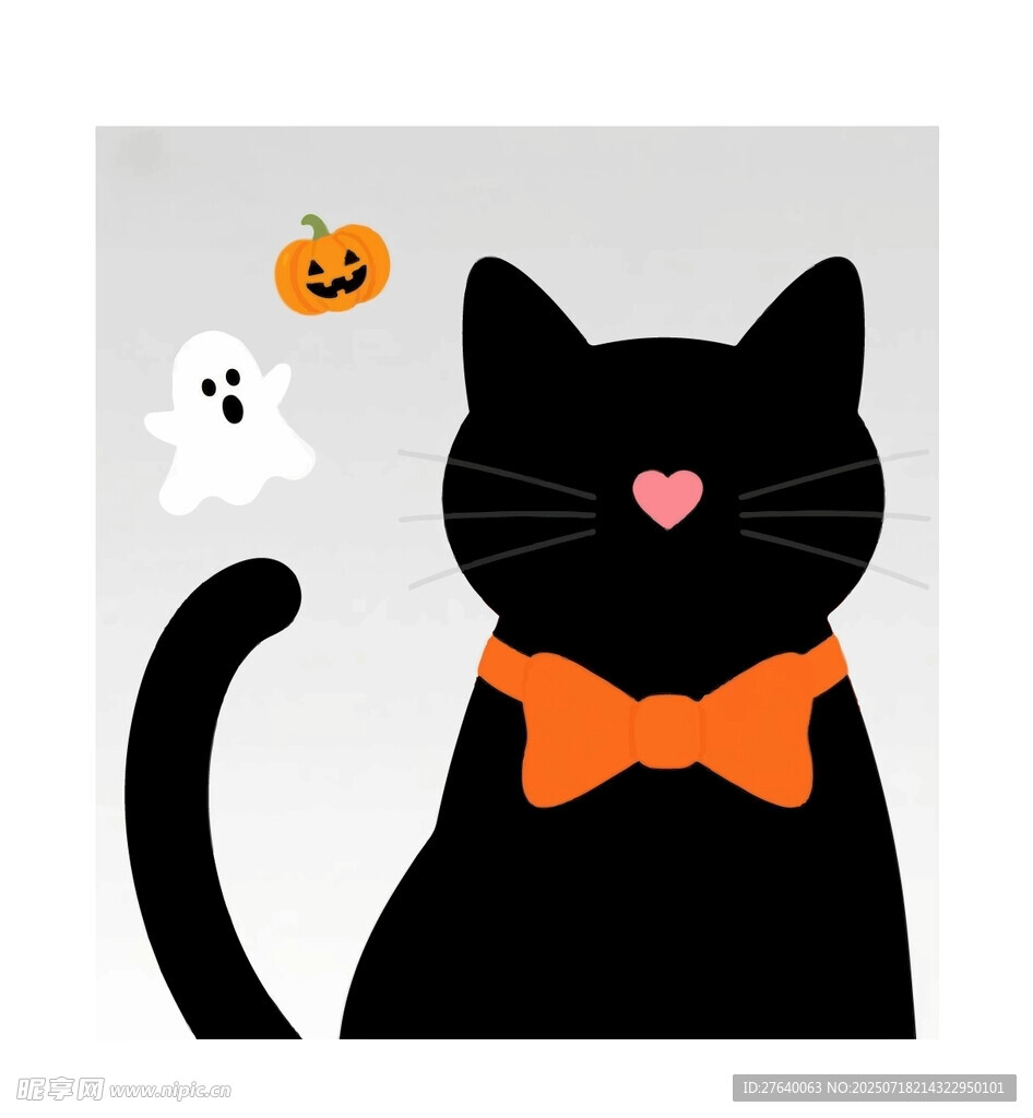 万圣节黑猫插画