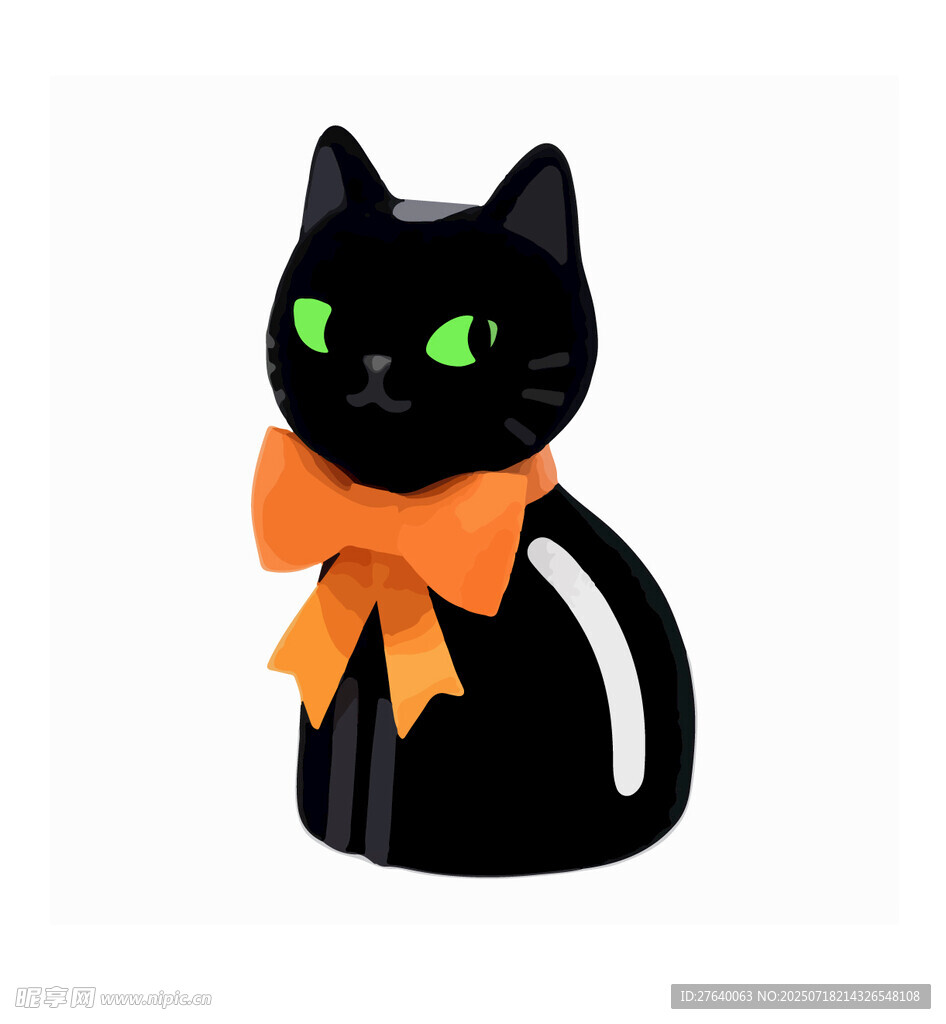 万圣节黑猫插画
