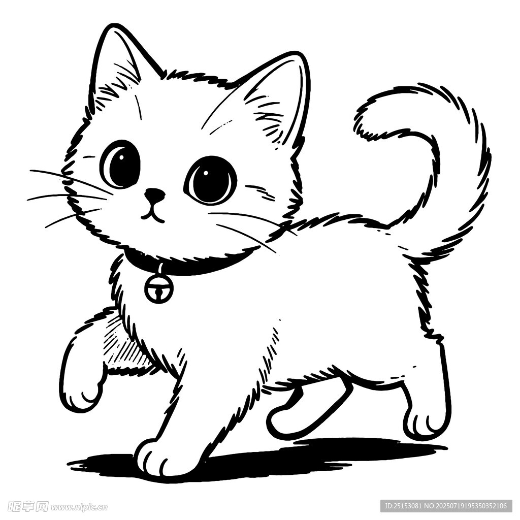 可爱小猫迈步前行