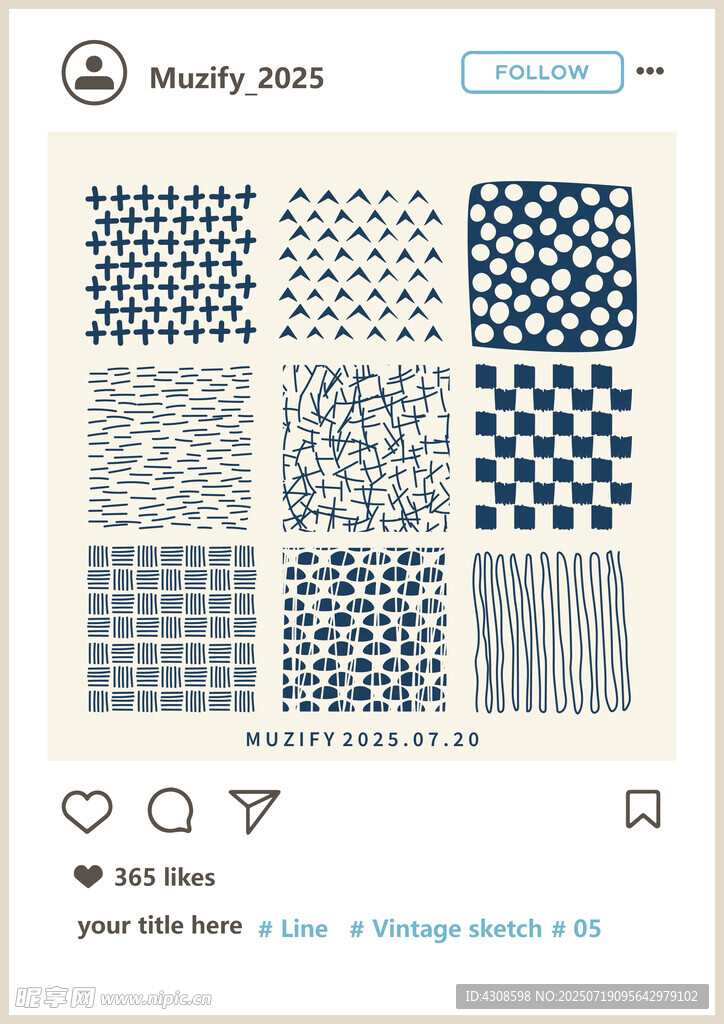 9款入 色块线条印花图案