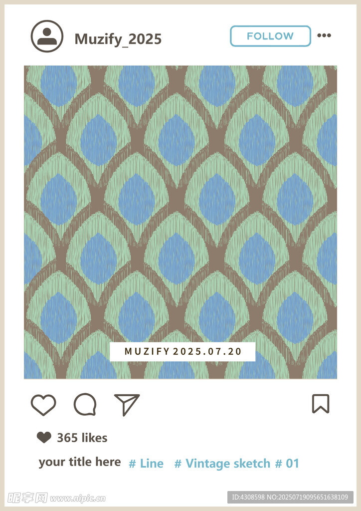 孔雀翎 绿色印花图案