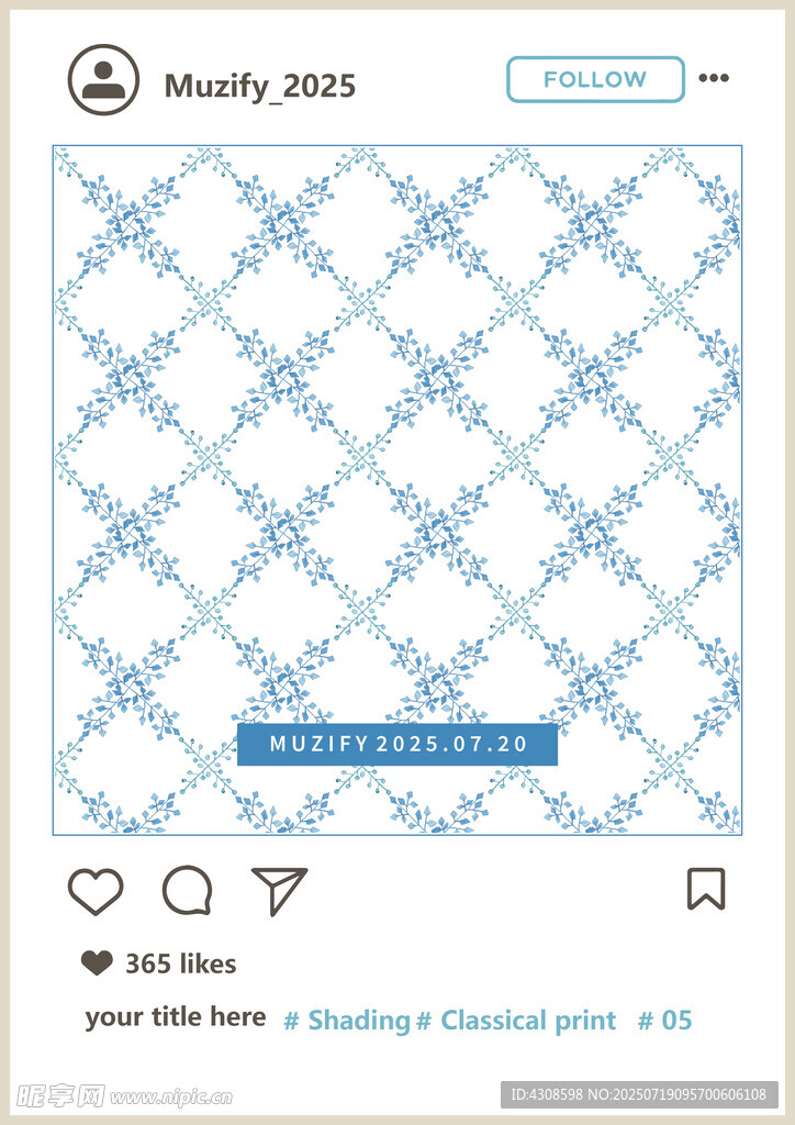 菱形花卉印花图案