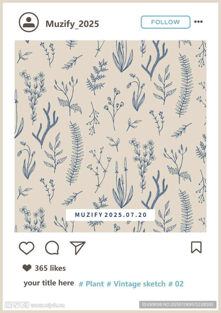 花卉植物印花图案