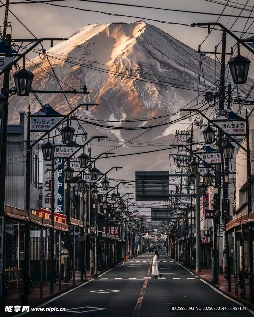 街道尽头的富士山
