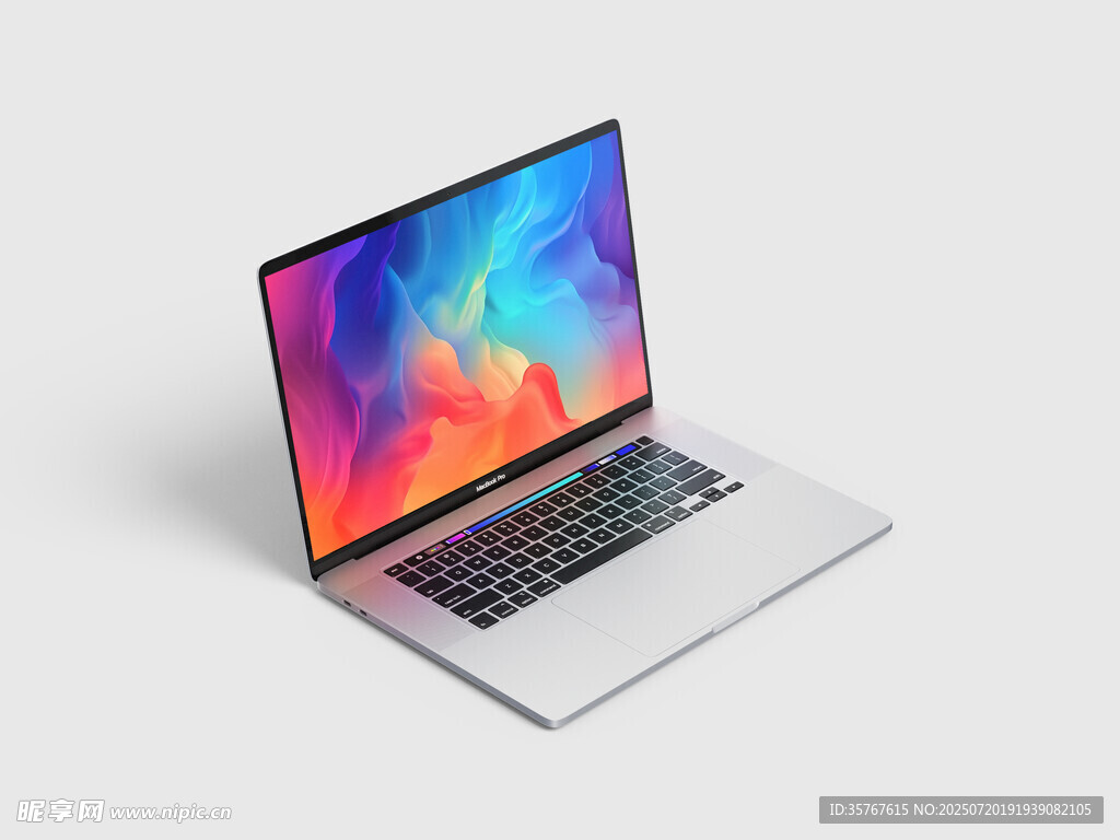 银色笔记本电脑展示样机