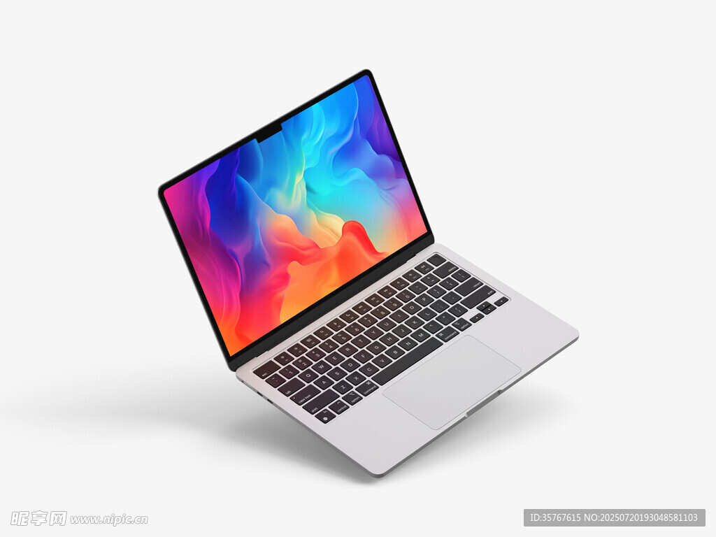 银色笔记本电脑展示样机