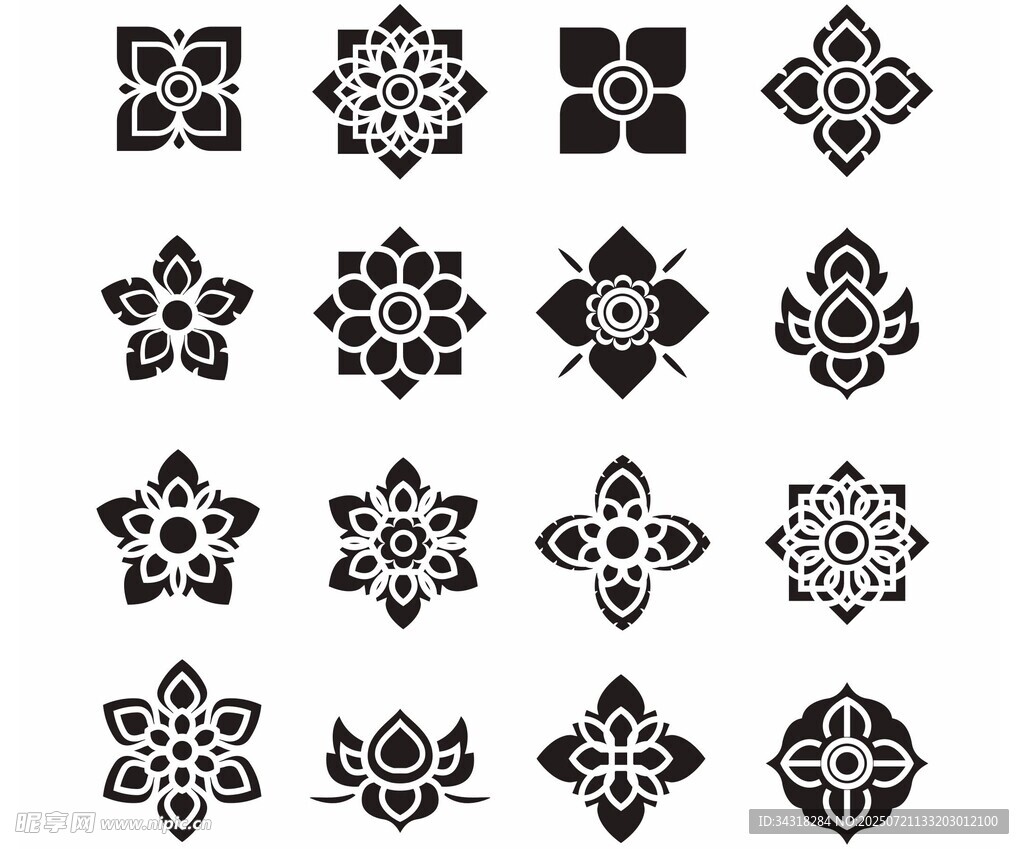 多样几何花纹图案集合