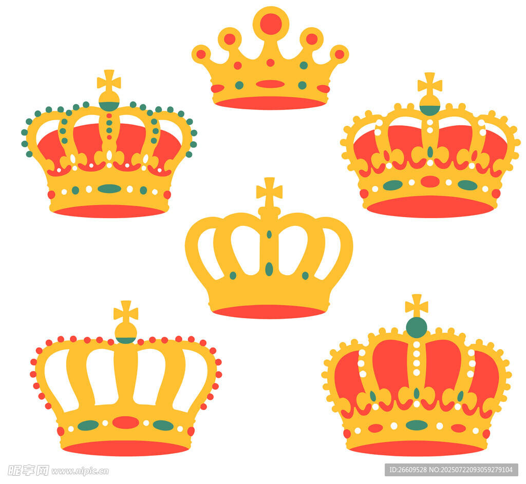 多彩华丽皇冠插画