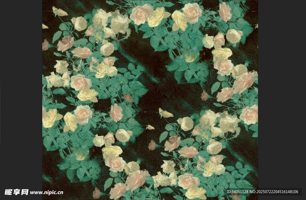 复古花卉图案纹理背景