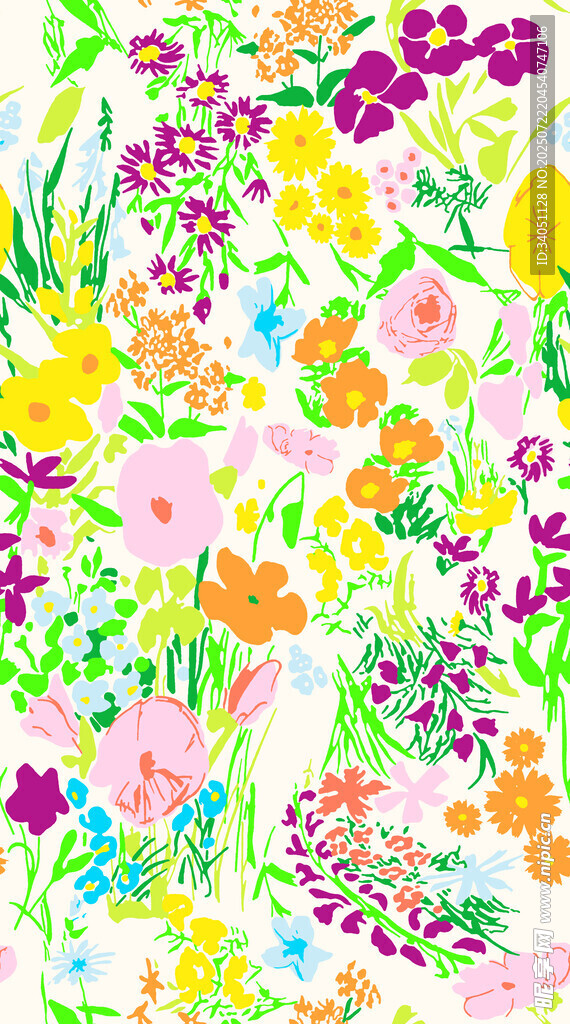 缤纷花卉图案背景