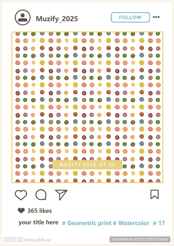 水彩圆点印花图案