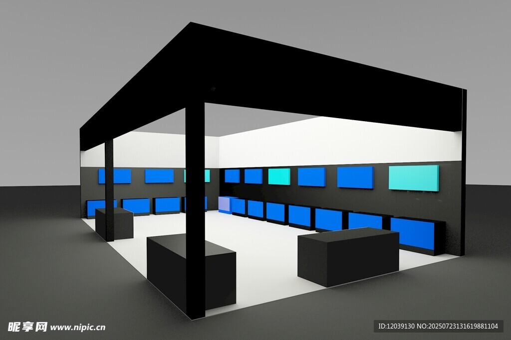 现代风格展厅设计模型